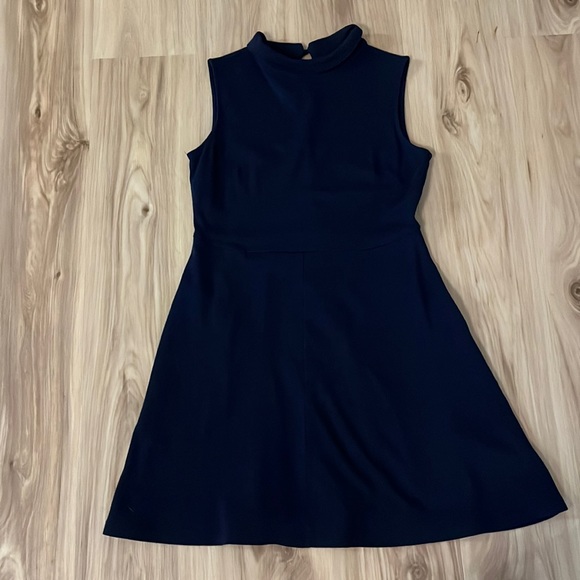Navy New York & company high neck dress with pockets, size small - Picture 1 of 5